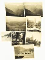 1942-1943 Ausztria, vegyes felvételek (épületek, tájképek, fürdőzők, stb.), össz. 26 db fotó, a háto...