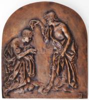 Eskulits Tamás (1947- ): Keresztelő Szent János. Bronz plakett. Jelzett jj., hátoldalán bírálóbizottsági jeggyel, 33,5x31 cm