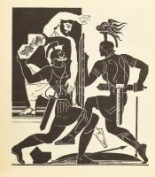 Medveczky Jenő: Homeros - Ilias. (Minikönyv). Bp., 1973, Képzőművészeti Alap. Egészoldalas, fekete-f...