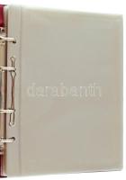 "Banknoten Briefe aus aller Welt" piros, plüssborítású, négygyűrűs album 30db, osztás nélk...