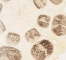 cca 1860 Mariazell és környéke Erlafsee közel 30 litografált képet tartalmazó kihajtható emlék kárty...