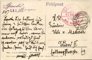 1915 A Pola-i cs. és kir. haditengerészeti arzenál belseje, gépterem / K.u.k. Kriegsmarine See-Arsen...