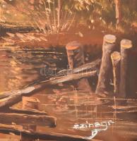 Czinege Zsolt (1964-): Holland tájkép. Olaj, vászon, jelzett. Dekoratív fakeretben. 50x70 cm