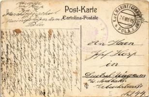 1915 Pola, Pula; Brioni, Alte kirche St. German / Brijuni old church + "K.u.k. MARINEFELDPOSTAM...
