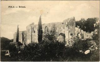 1909 Pola, Pula; Brioni, Ruine romane / Római kori romok / Roman ruins (fl)