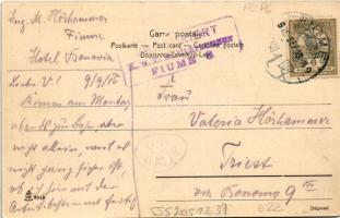 1916 Fiume, Rijeka; Via Andrássy Corso, cambio valute / street view, currency exchange + "ZENSU...