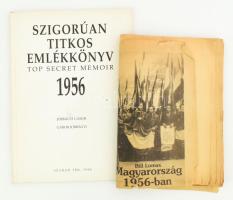 2 darab 1956-os kiadvány: Jobbágyi Gábor: Szigorúan titkos emlékkönyv + Bill Lomax: Magyarország 1956-ban