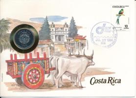 Costa Rica 1983. 5C acél felbélyegzett borítékban, alkalmi bélyegzéssel T:AU Costa Rica 1983. 5 Colones steel in envelope with stamp, and cancellation C:AU