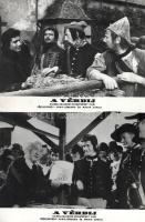 cca 1989 előtti ,,A vérdíj" című NSZK-beli film jelenetei és szereplői, 2 db vintage produkciós filmfotó (vitrinfotó, lobbyfotó) ezüst zselatinos fotópapíron, a használatból eredő (esetleges) kisebb hibákkal, 18x24 cm