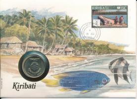 Kiribati 1989. 2$ "A függetlenség 10. évfordulója" forgalmi emlékérme felbélyegzett boríté...