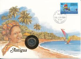 Kelet-Karibi Államok / Antigua 1981. 10c felbélyegzett borítékban, bélyegzéssel T:UNC East Caribbean States / Antigua 1981. 10 Cents in envelope with stamp and cancellation C:UNC