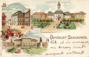 1899 Szeged színházzal és városházával litho