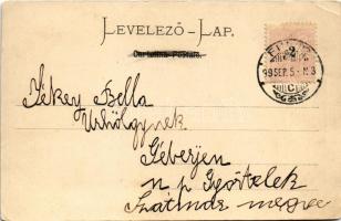 1899 (Vorläufer) Fiume, Rijeka; Osztrák-magyar haditengerészeti akadémia, vasútállomás vonattal / Ac...