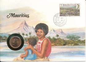 Mauritius 1978. 2c bronz felbélyegzett borítékban, bélyegzéssel T:UNC Mauritius 1978. 2 Cents bronze in envelope with stamp, and cancellation C:UNC