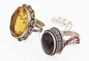 4 db ezüst (Ag) gyűrű, jelzettek, klf kövekkel topáz, stb br:. 57,7 g m:52-57