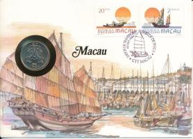 Makaó 1983. 1P felbélyegzett borítékban, alkalmi bélyegzéssel T:UNC Macau 1983. 1 Pataca in envelope with stamp and cancellation C:UNC