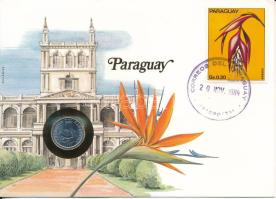 Paraguay 1980. 5G felbélyegzett borítékban, bélyegzéssel T:UNC Paraguay 1980. 5 Guaranies in envelope with stamp and cancellation C:UNC