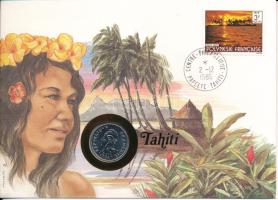 Francia Polinézia 1984. 10Fr Ni Tahiti feliratú felbélyegzett borítékban, bélyegzéssel T:UNC French Polynesia 1984. 10 Francs Ni in Tahiti envelope with stamp, and cancellation C:UNC