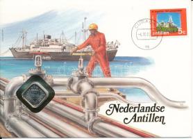 Holland-Antillák 1985. 5c felbélyegzett borítékban, bélyegzéssel T:UNC Netherlands Antilles 1985. 5 Cents in envelope with stamp and cancellation C:UNC