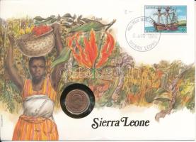 Sierra Leone 1964. 1/2c bronz felbélyegzett borítékban, bélyegzéssel T:AU patina Sierra Leone 1964. 1/2 Cent bronze in envelope with stamp, cancellation C:AU patina