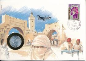 Tunézia 1983. 5m felbélyegzett borítékban, bélyegzéssel T:UNC Tunisia 1983. 5 Millim in envelope with stamp and cancellation C:UNC