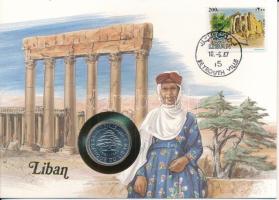 Libanon 1981. 1L Ni felbélyegzett borítékban, bélyegzéssel, német nyelvű tájékoztatóval T:UNC Lebanon 1981. 1 Livre Ni in envelope with stamp, cancellation and a prospectus in german C:UNC