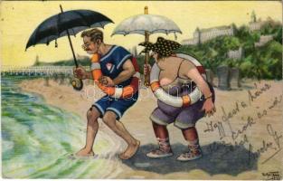 1930 Beach humour, fat lady. L&P 1243. s: Arthur Thiele (EK)