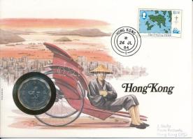 Hongkong 1982. 2D Cu-Ni felbélyegzett borítékban, bélyegzéssel, német nyelvű tájékoztatóval T:UNC Ho...