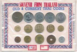 Thaiföld ~1950-1980. 15xklf szuvenír érmeösszeállítás karton dísztokban T:vegyes Thailand ~1950-1980. 15xdiff souvenir coin lot in cardboard case C:mixed