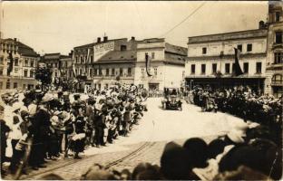 Cieszyn, Teschen; Demelplatz / WWI K.u.K. military, automobile, square, shops of Konczakowski, Katzer, Spitzer. photo (EB)