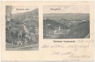 1906 Maroshévíz, Oláhtoplica, Toplita, Toplica; Meleg vízesés és fürdő / waterfall and spa (EK)