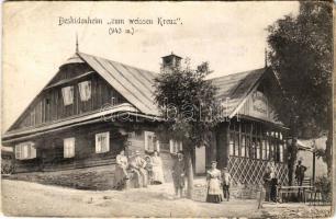 Beskidy, Beskiden; Beskidenheim zum weissen Kreuz / tourist house, inn. Ed. Feitzingers Kunstverlag No. 937. Brs. 1906/16. (worn corners)