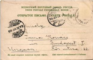 1900 Riga, Blick v. Theater a. d. Basteiberg, Theater, Kaiserl. Garden, Schlossplatz / theatre, park...