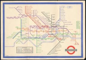 1933 Londoni metrótérkép, összehajtható 22x15 cm + / 1933 London subway map, folding 22x15 cm
