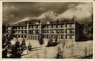 1938 Tátraszéplak, Tatranska Polianka, Westerheim (Magas-Tátra, Vysoké Tatry); szanatórium / sanatorium (EK) + 1938 Sletové Zimné Hry So. Stpl kék bélyegzés