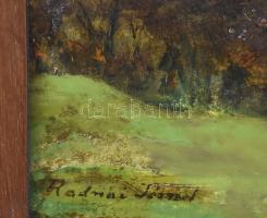 Radnai József (1896-1963): Hangulatos táj. Olaj, karton, jelzett, javított. Fakeretben, 40×47 cm