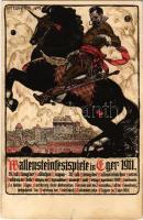 1914 Cheb, Eger; Wallensteinfestspiele / festival advertisement, parade on the street, litho s: R. Teschner (wet damage)