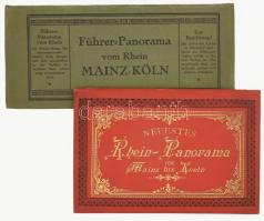 ca 1890 Neuestes Rhein-Panorama von Mainz bis Coeln. G. Blümlin & Co., Frankfurt Litografált laporelló a Rajna folyásáról szép aranyozott egészvászon kötésben, + hozzá egy későbbi kiadás.  ,