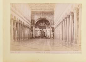 cca 1880 Roma 36 db nagy méretű fotót tartalmazó album. Aranyozott egészvászon kötésben 24x18 cm 
c...