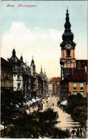 1906 Graz (Steiermark), Herrengasse / street view, tram (EK)