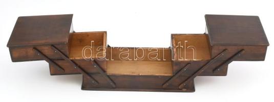 Antik varródoboz. Kis szöghiánnyal, sérüléssel, 23x13x13 cm