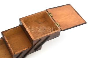 Antik varródoboz. Kis szöghiánnyal, sérüléssel, 23x13x13 cm