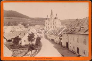 cca 1900 Mariazell, Grazergasse, keményhátú fotó Nicolaus Kuss műterméből, Kertész K. Róbert (1876-1951) építész letéte, 10,5×16,5 cm