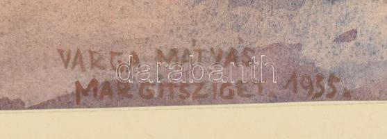 Varga Mátyás (1910-2002): Margitsziget, 1955. Akvarell, papír, jelezve jobbra lent, paszpartuban, 36...