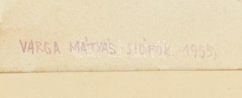 Varga Mátyás (1910-2002): Siófoki napozó (Balatoni fények), 1955. Akvarell, papír, jelezve balra len...