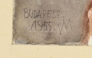 Varga Mátyás (1910-2002): Nagy Zoltán műtörténész portréja, 1955. Akvarell, papír, jelezve balra len...