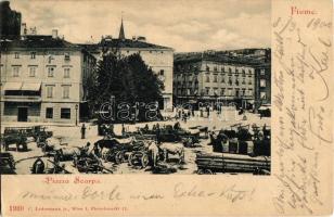 1900 Fiume, Rijeka; Piazza Scarpa / tér, piac / market, square