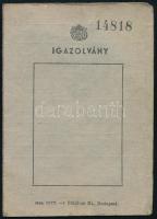 1943 m. kir. rendőrség csepeli révkirendeltségének csónak nyilvántartása igazolvány