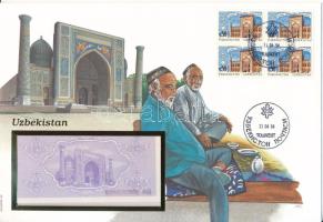 Üzbegisztán 1992. 5S felbélyegzett borítékban, bélyegzéssel T:UNC Uzbekistan 1992. 5 So'm in envelope with stamp and cancellation C:UNC