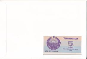 Üzbegisztán 1992. 5S felbélyegzett borítékban, bélyegzéssel T:UNC Uzbekistan 1992. 5 So'm in en...